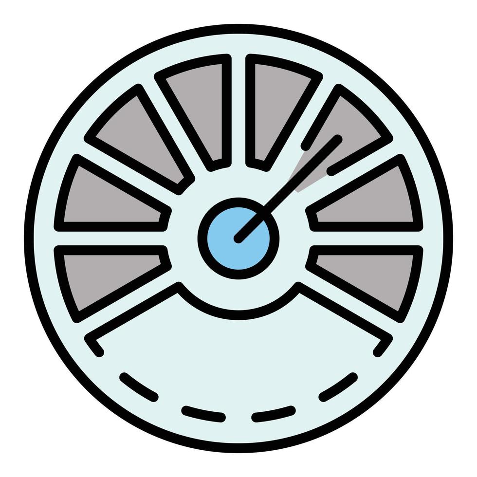 Tachometer icon color outline vector