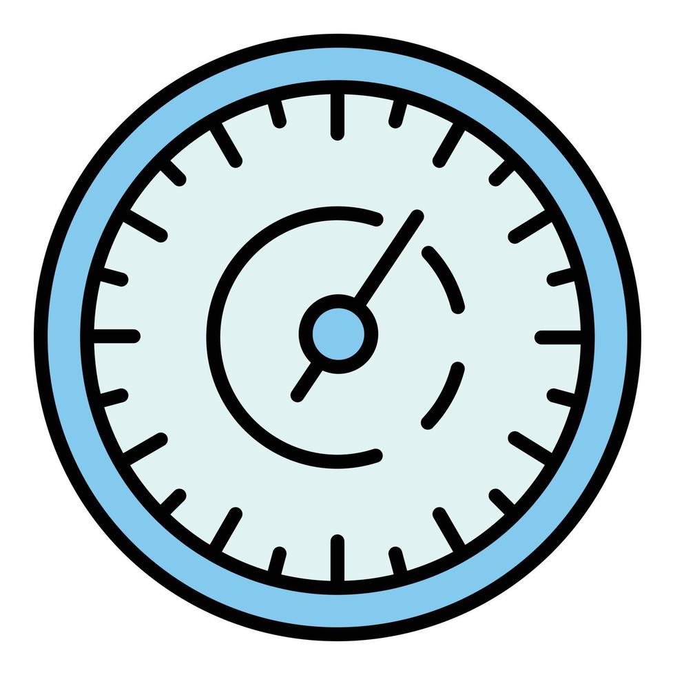 Retro speedometer icon color outline vector
