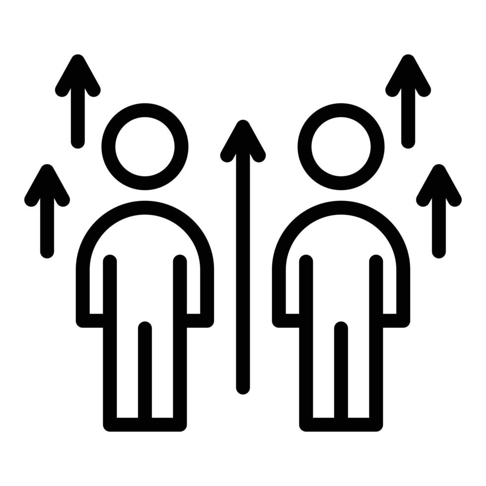 Human resources level up icon, outline style vector