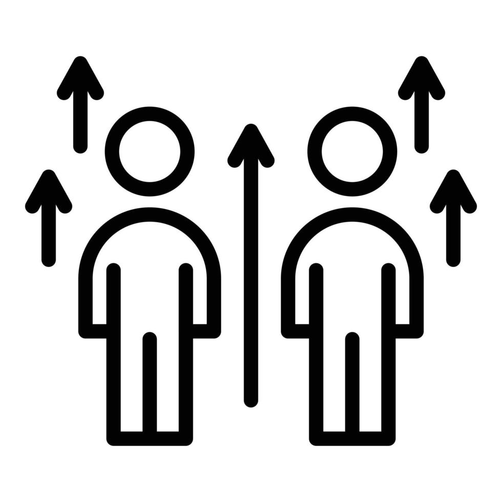 Human resources level up icon, outline style vector