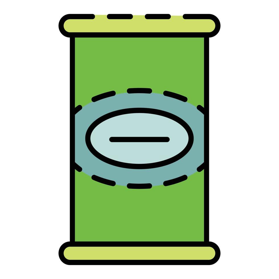 Tin can icon color outline vector