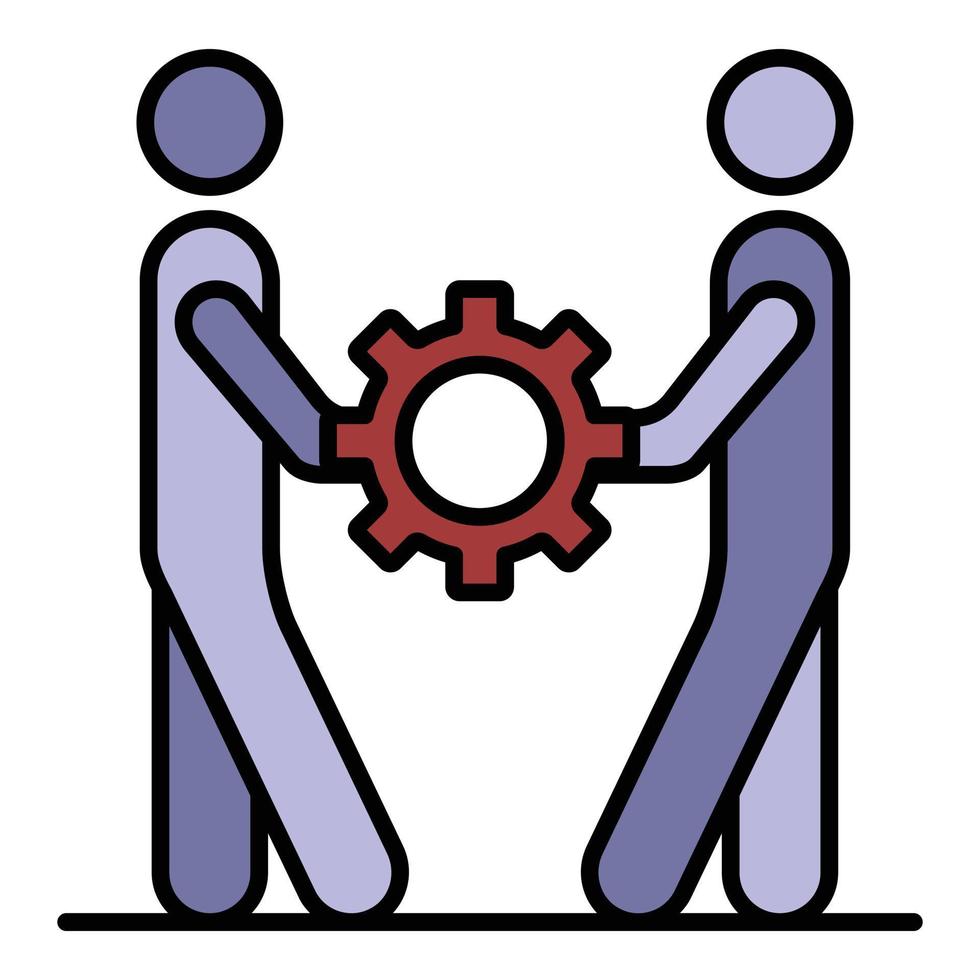 People cohesion icon color outline vector