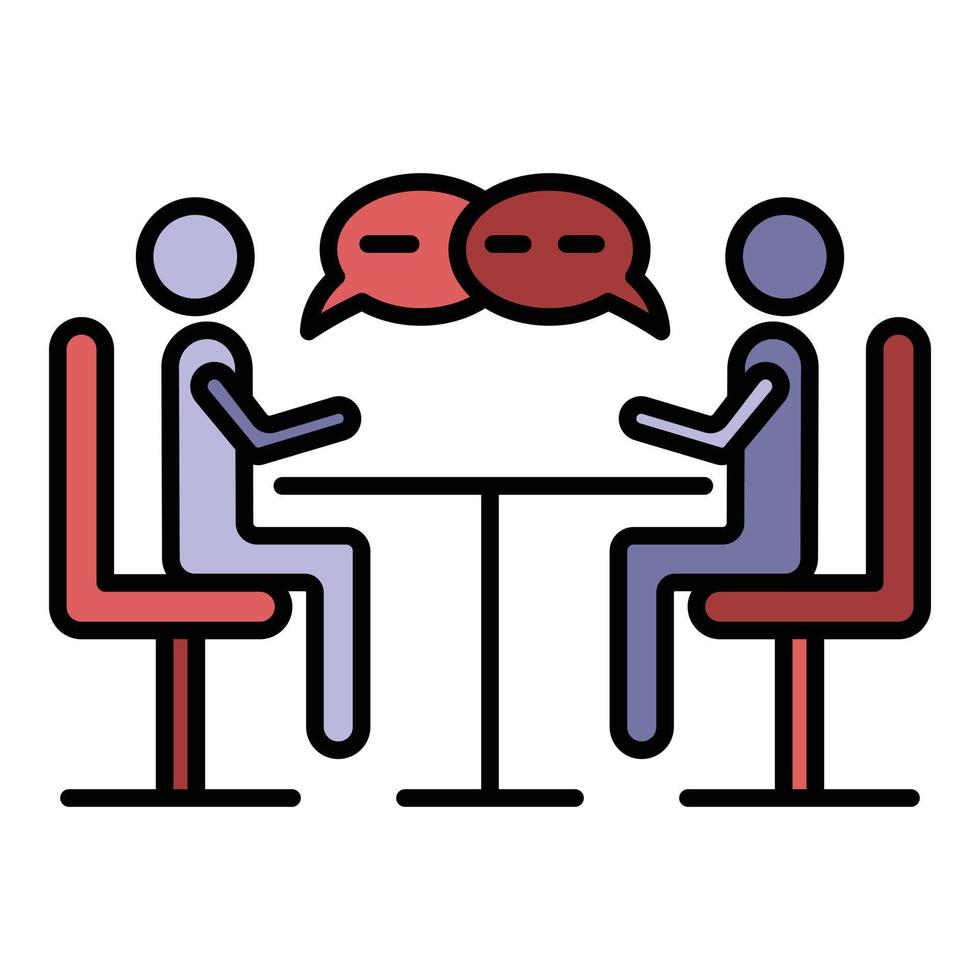 Business negotiation icon color outline vector