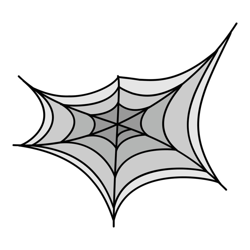 vector de contorno de color de icono de tela de araña colgante