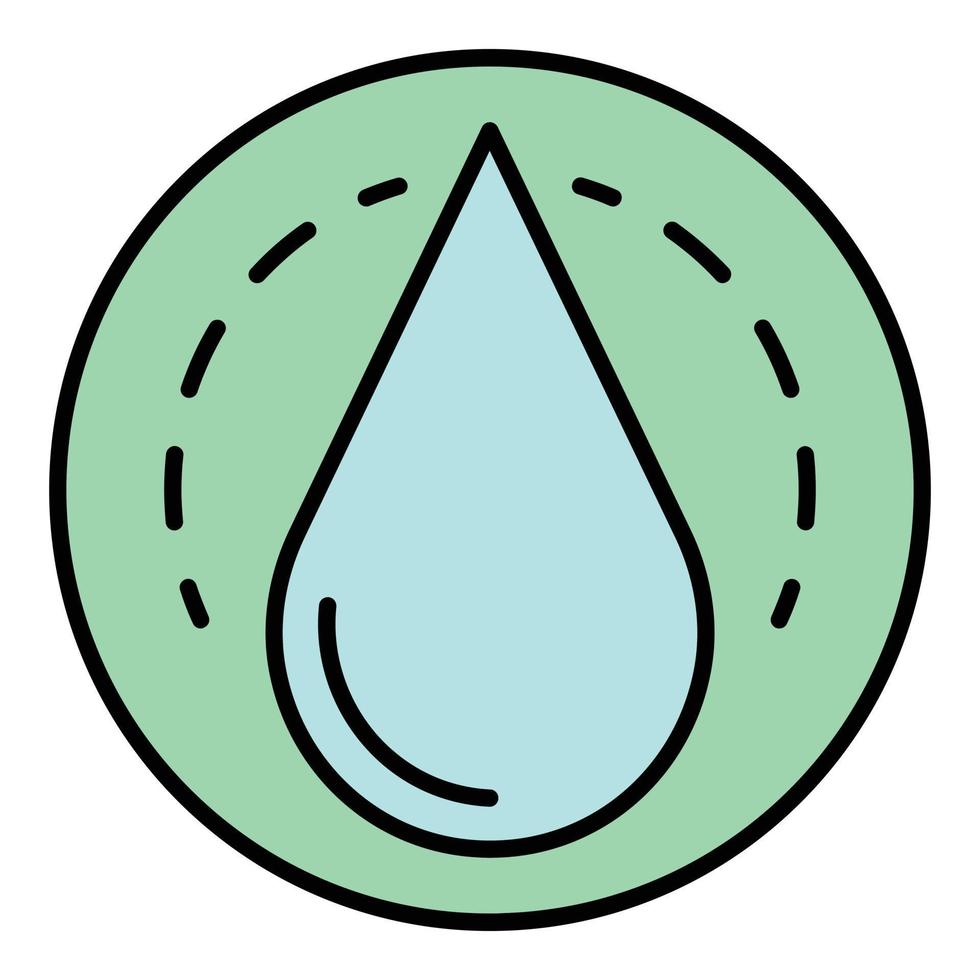Oil drop icon color outline vector