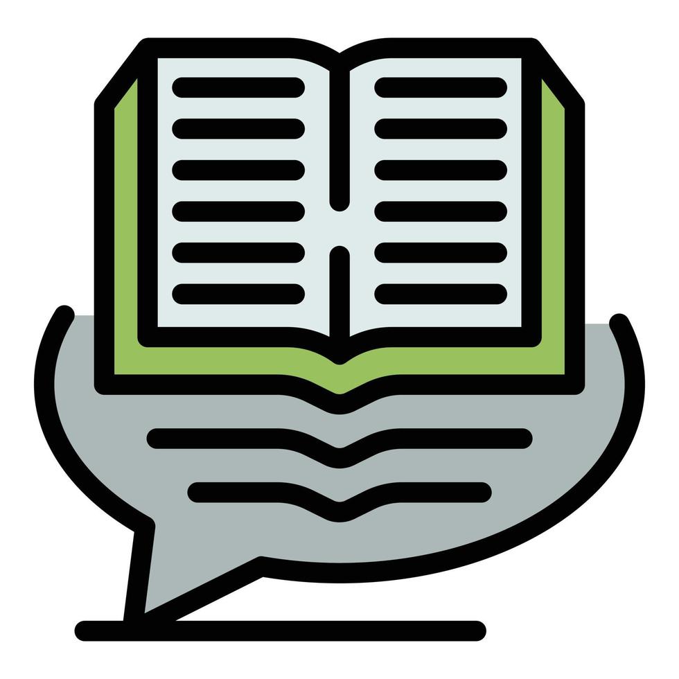 Read book translator icon color outline vector