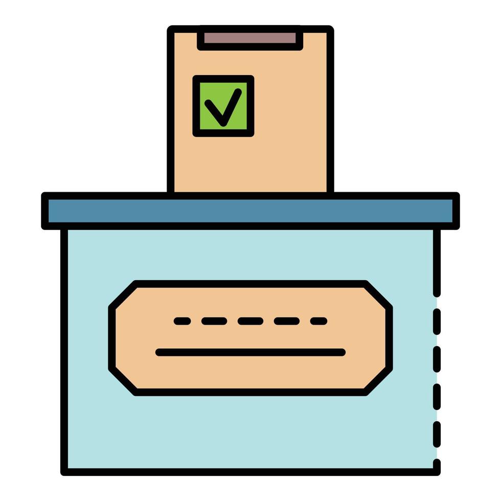 Ballot box icon color outline vector