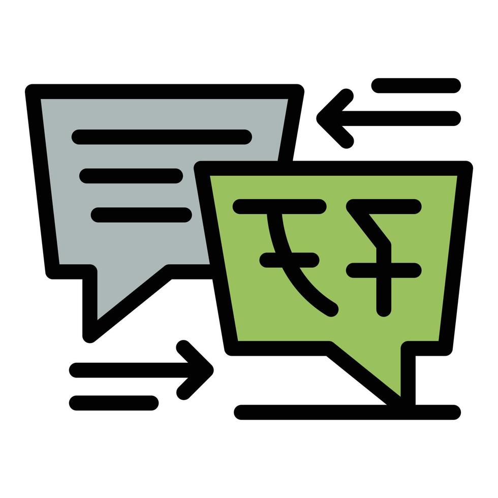 Translator interpreter icon color outline vector