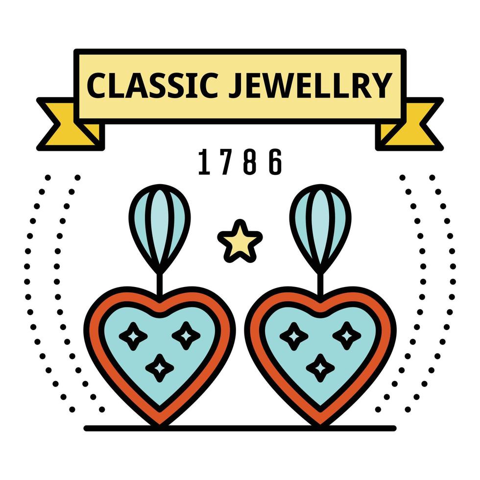 logotipo de joyería clásica, estilo de esquema vector