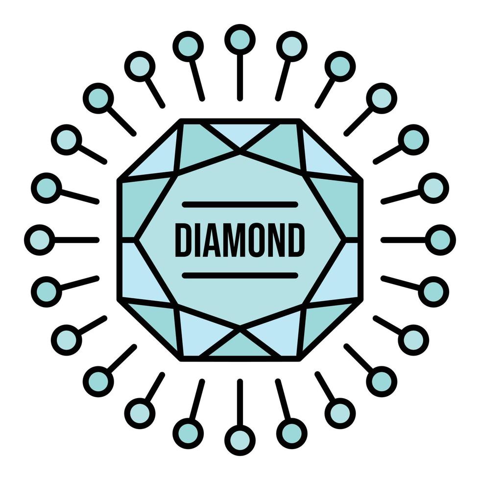 logotipo de diamante grande, estilo de contorno vector