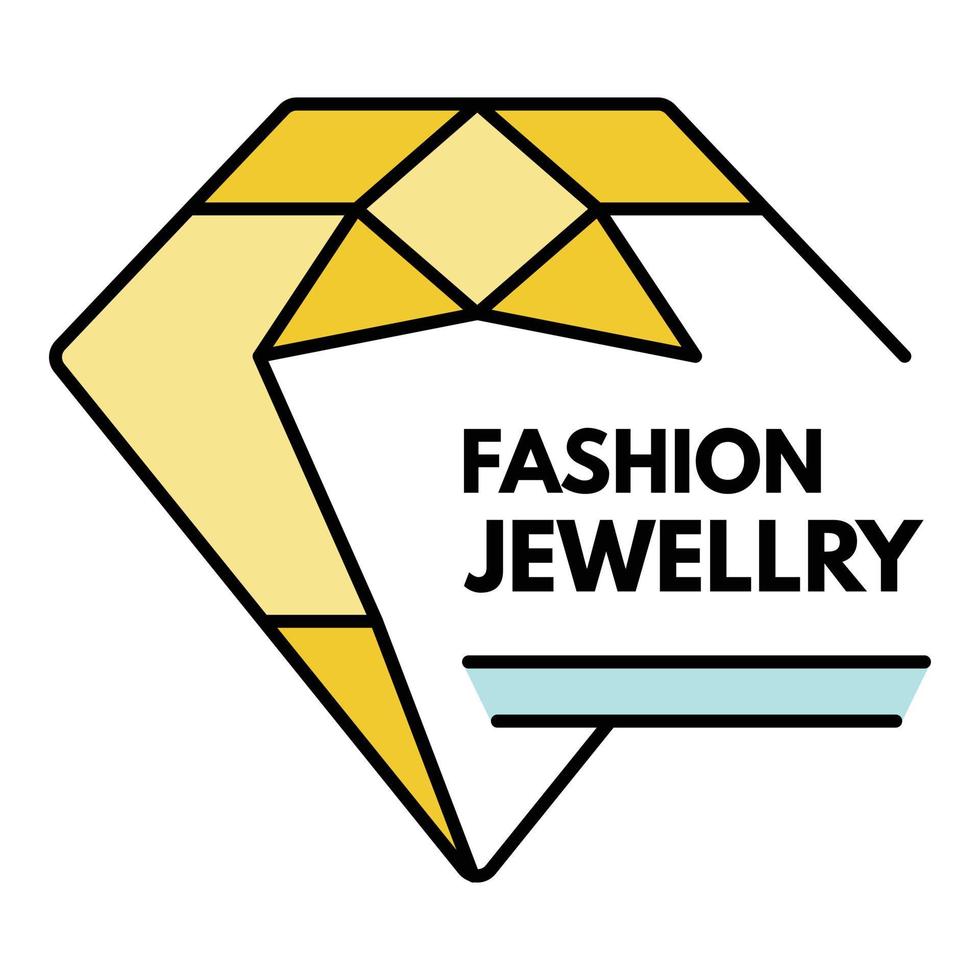 Fashion diamond logo, outline style vector
