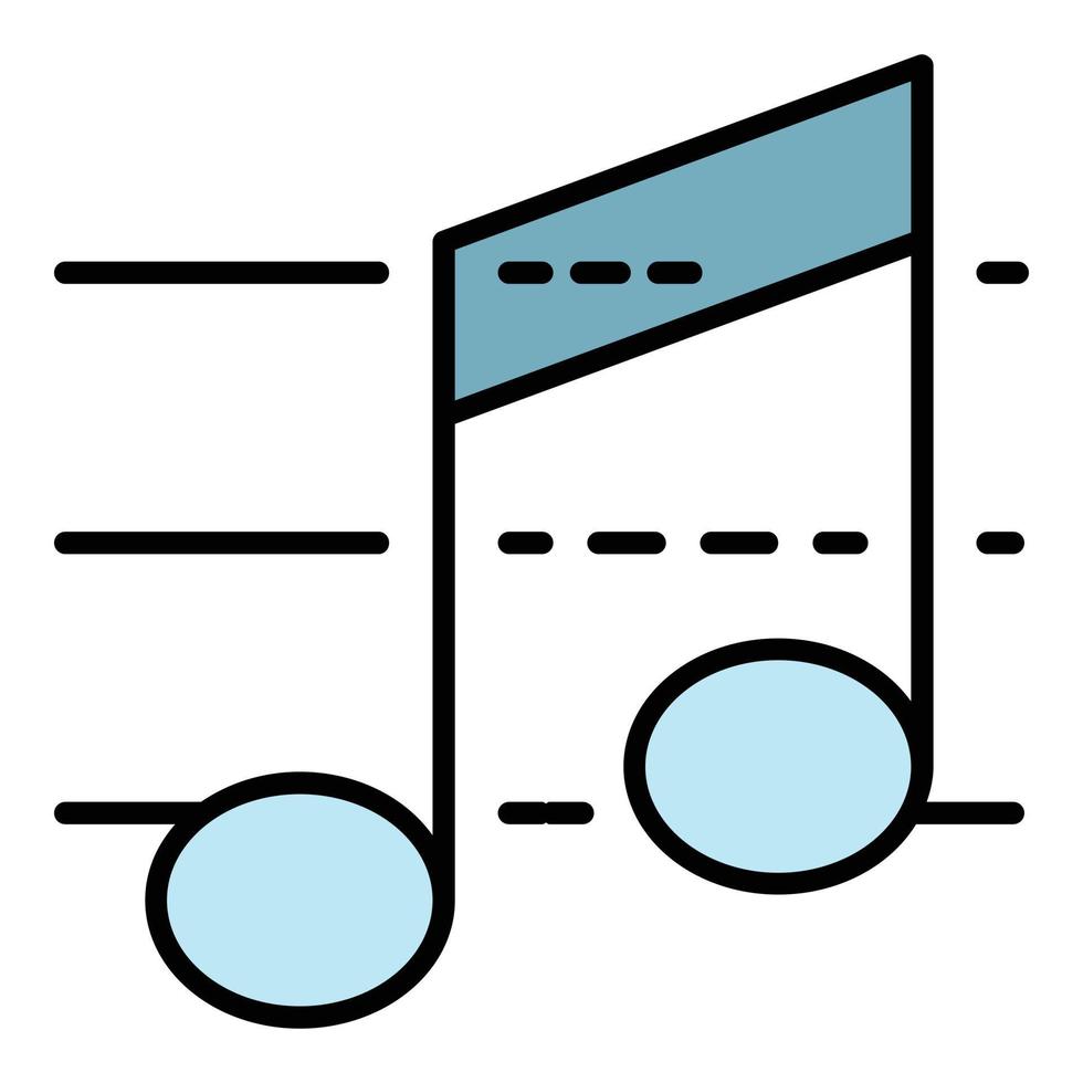 vector de contorno de color de icono de nota musical
