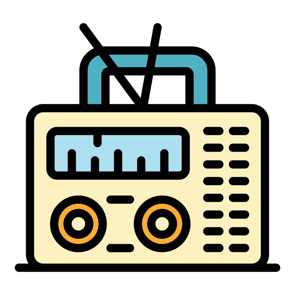 vector de contorno de color de icono de radio