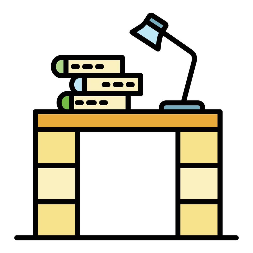 Homework table icon color outline vector