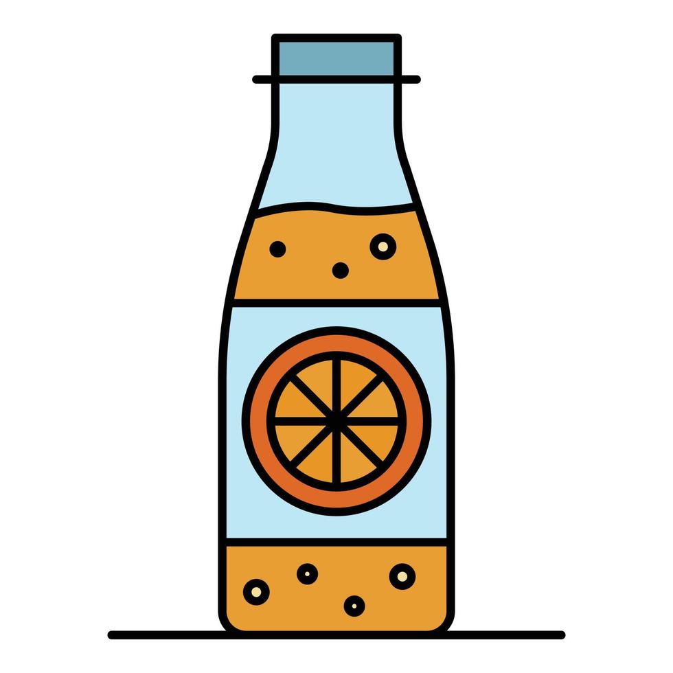 Lemonade bottle icon color outline vector