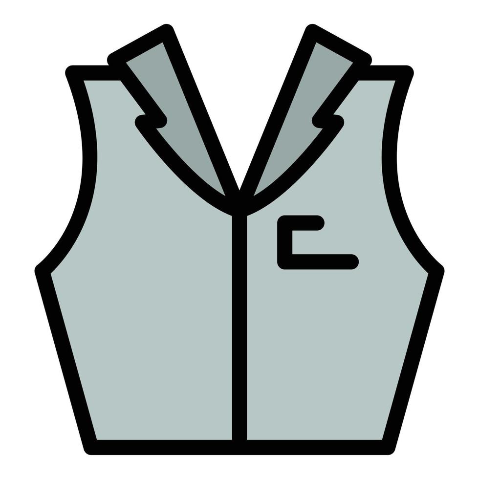 croupier chaleco icono color contorno vector