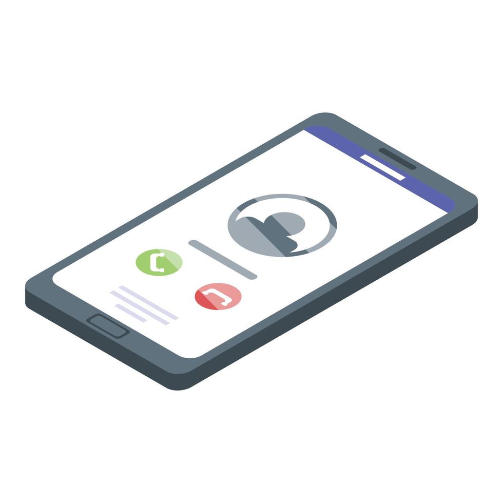 Hoax smartphone call icon, isometric style vector