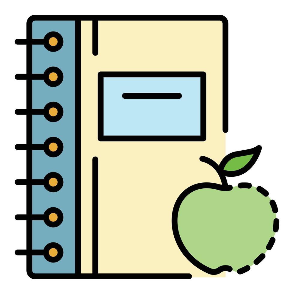 Homework clean notebook icon color outline vector