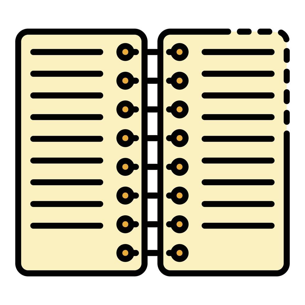 Coil notebook icon color outline vector