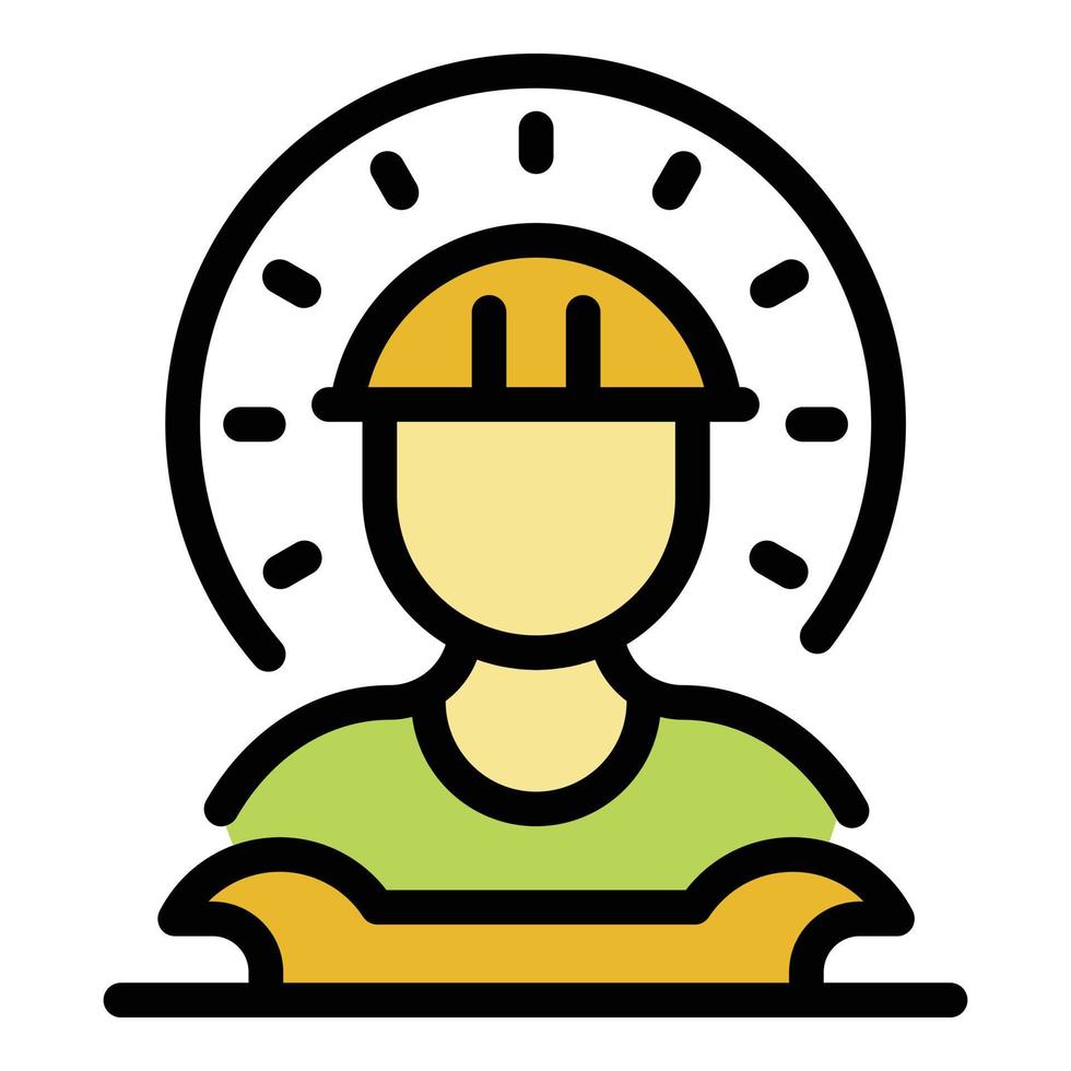 Professional communications engineer icon color outline vector