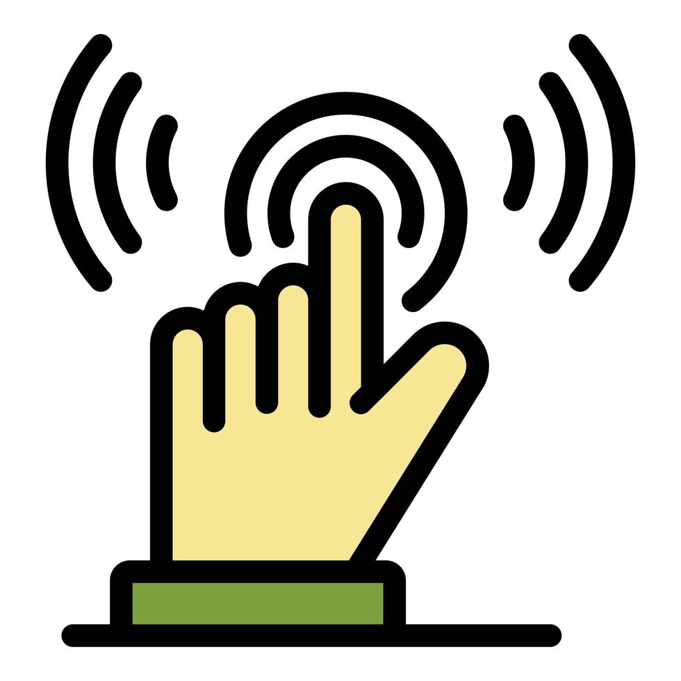 Touch finger hand icon color outline vector