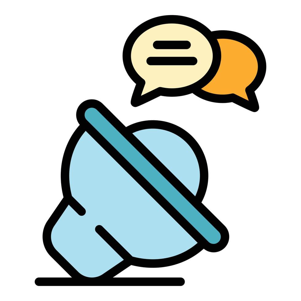 Megaphone and chat bubbles icon color outline vector
