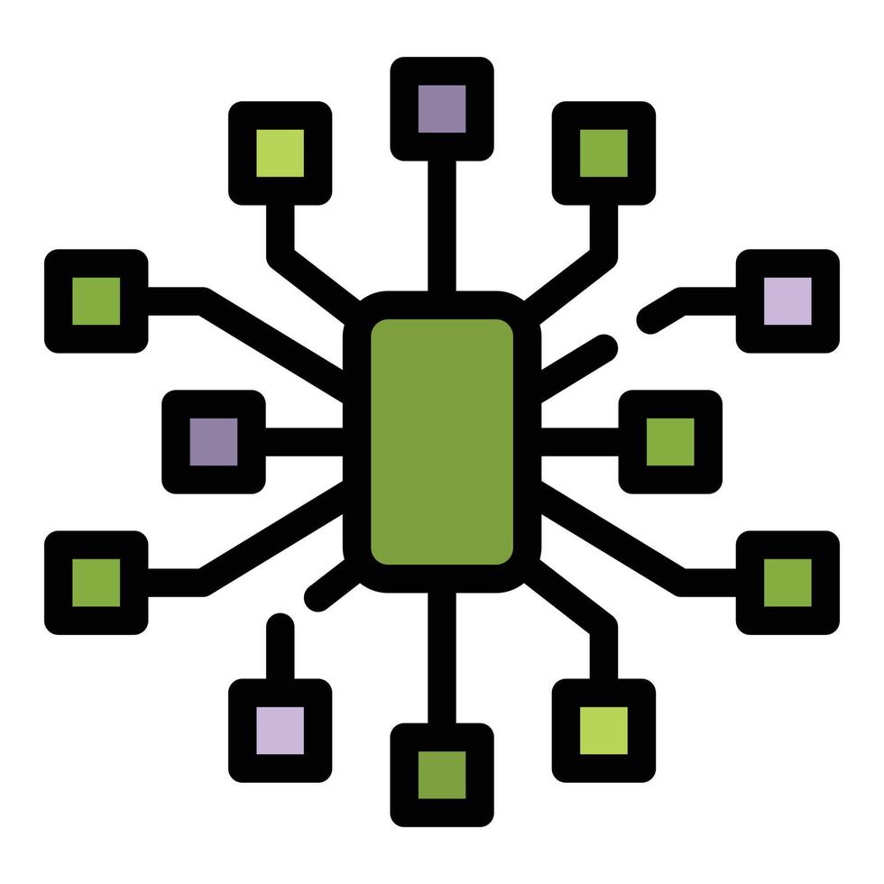Communications engineer scheme city icon color outline vector