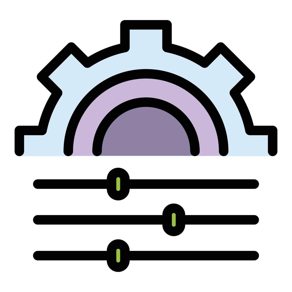 Communications engineer gear wheel icon color outline vector