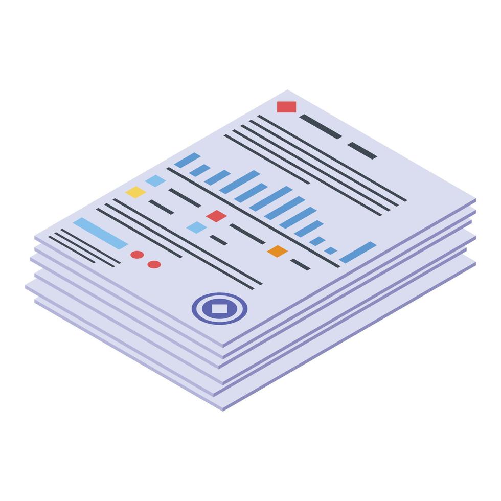 It administrator papers icon, isometric style vector