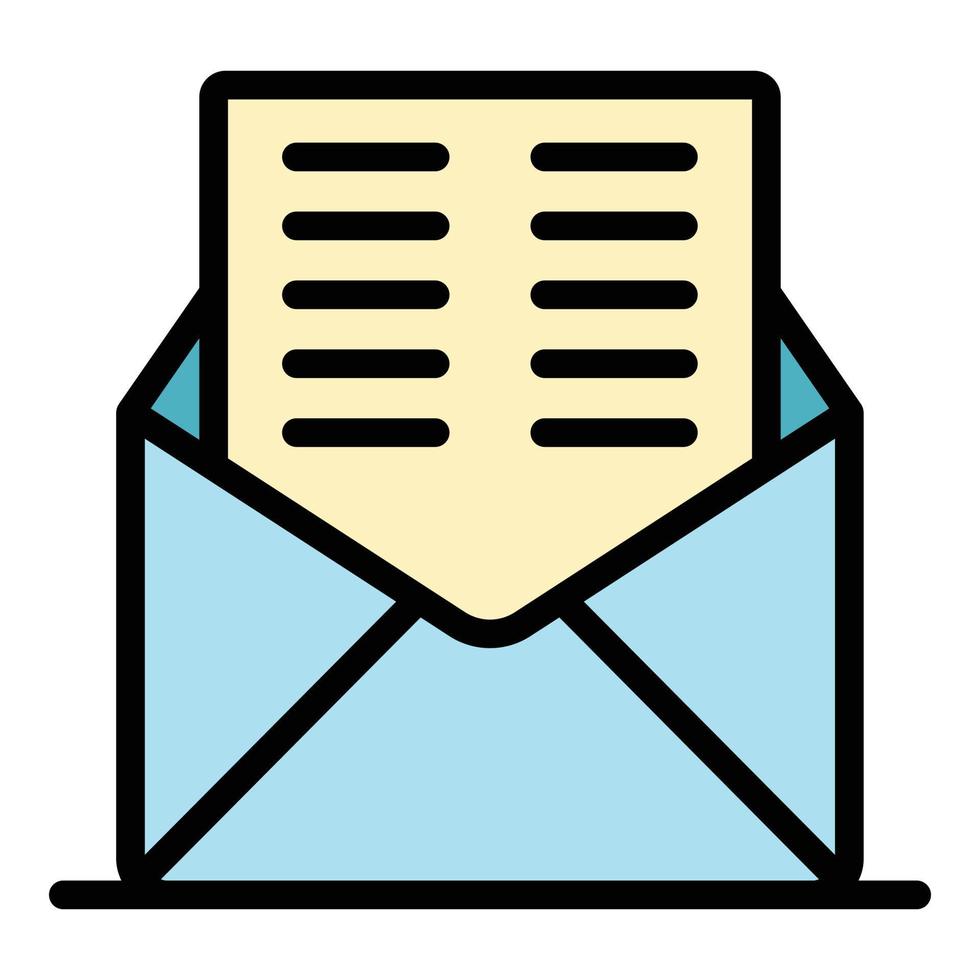 Letter in an envelope icon color outline vector