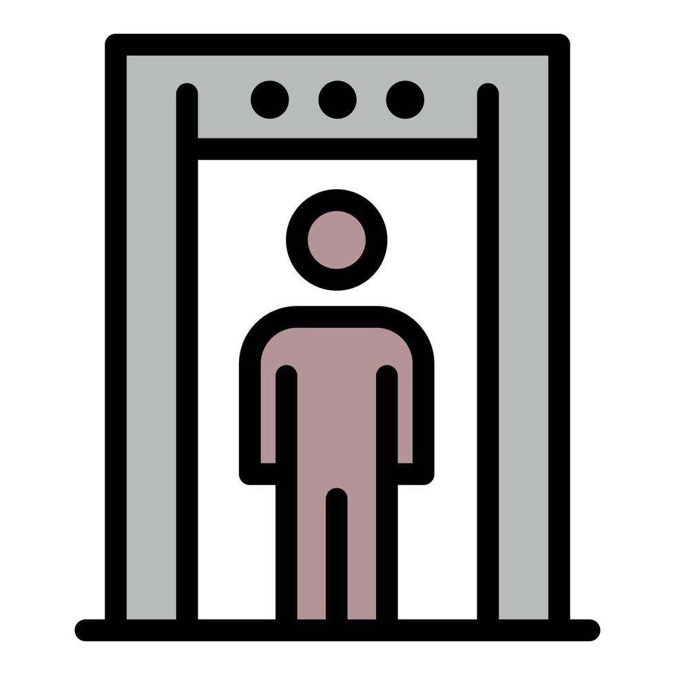 Security metal detector icon color outline vector
