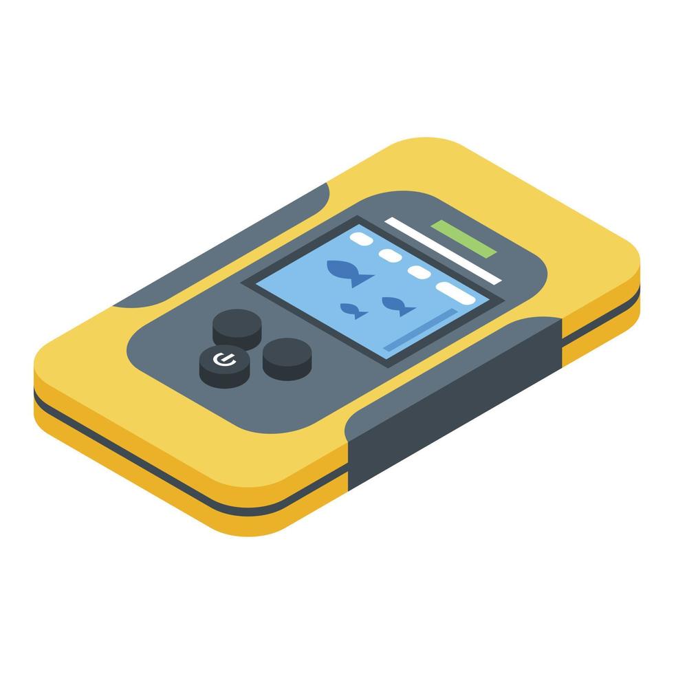 Catch fish echo sounder icon, isometric style vector