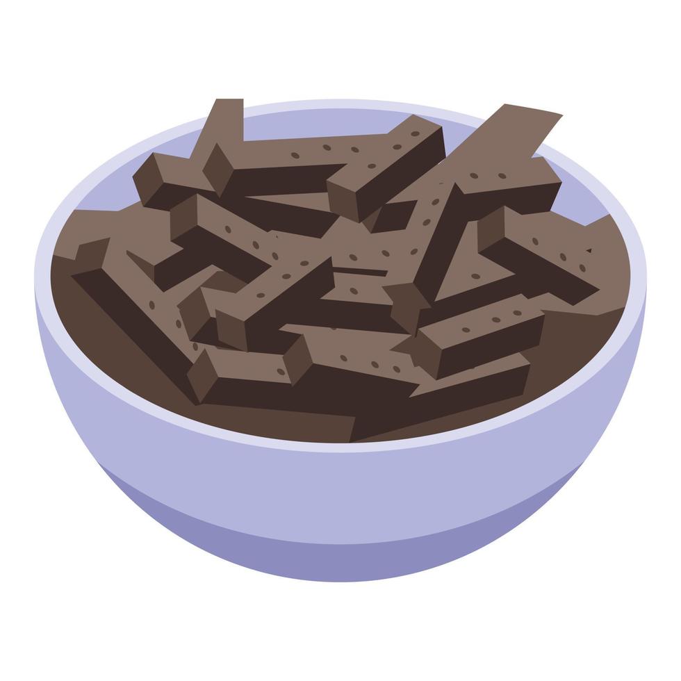 Brown crackers icon, isometric style vector