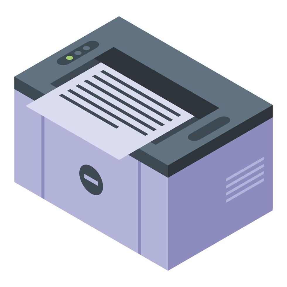 Reporter office printer icon, isometric style vector