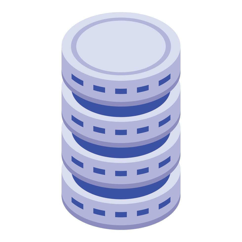 Server storage icon, isometric style vector
