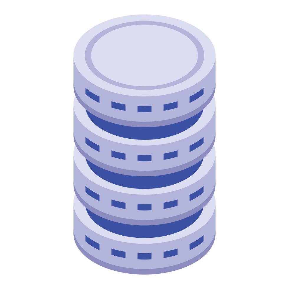 Server storage icon, isometric style vector