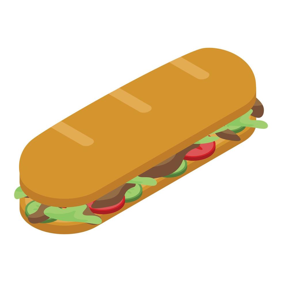 icono de barra de sándwich, estilo isométrico vector