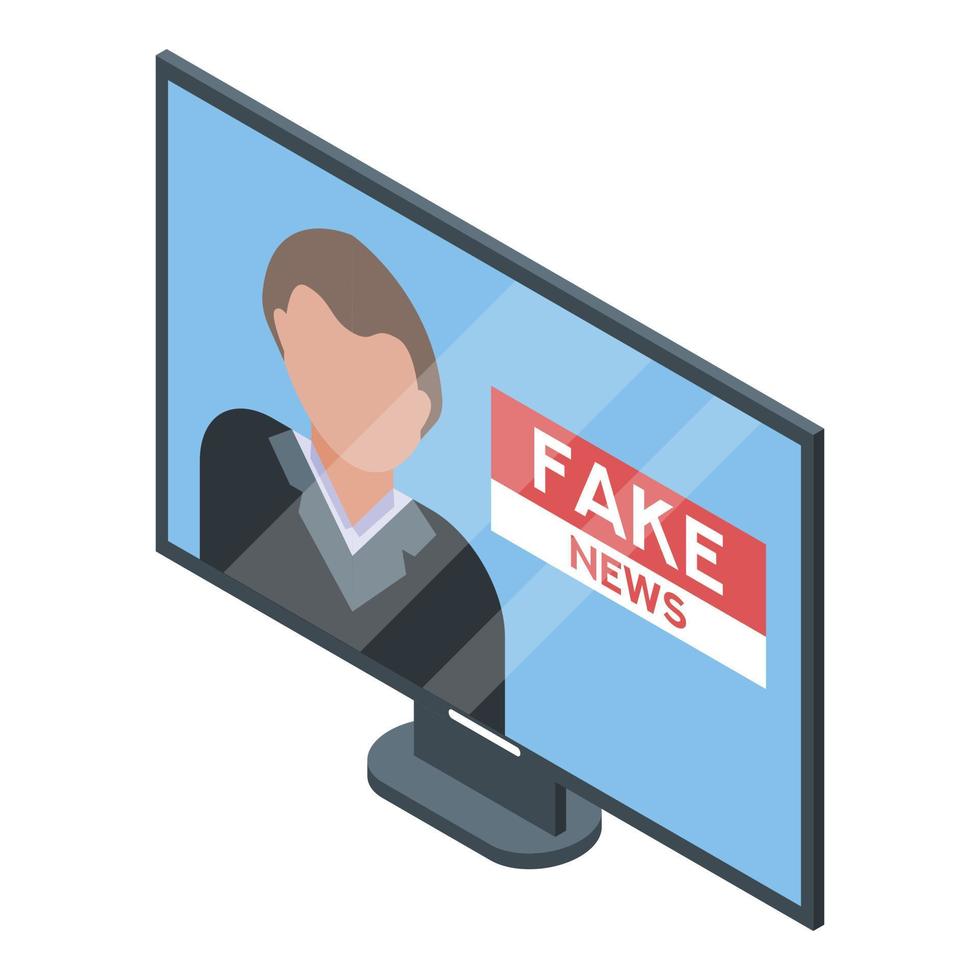 Tv fake news icon, isometric style 15888525 Vector Art at Vecteezy