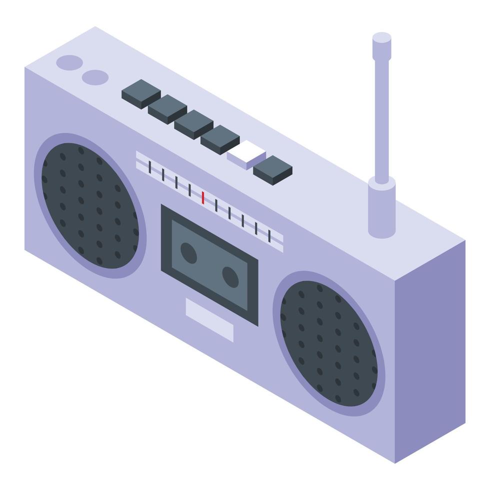 Senior boombox icon, isometric style vector