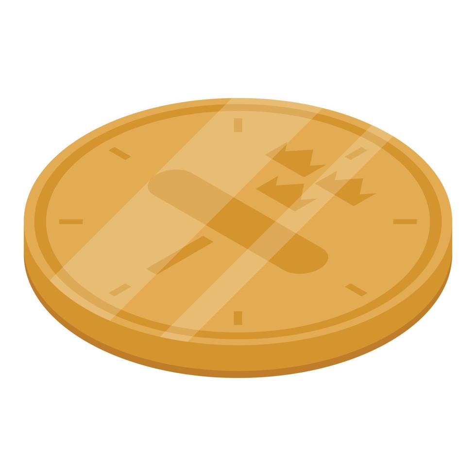 icono de moneda de oro de suecia, estilo isométrico vector