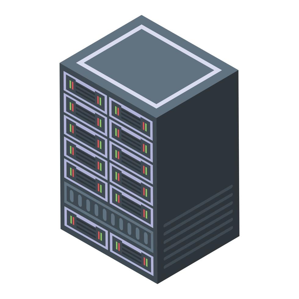 Server rack icon, isometric style vector