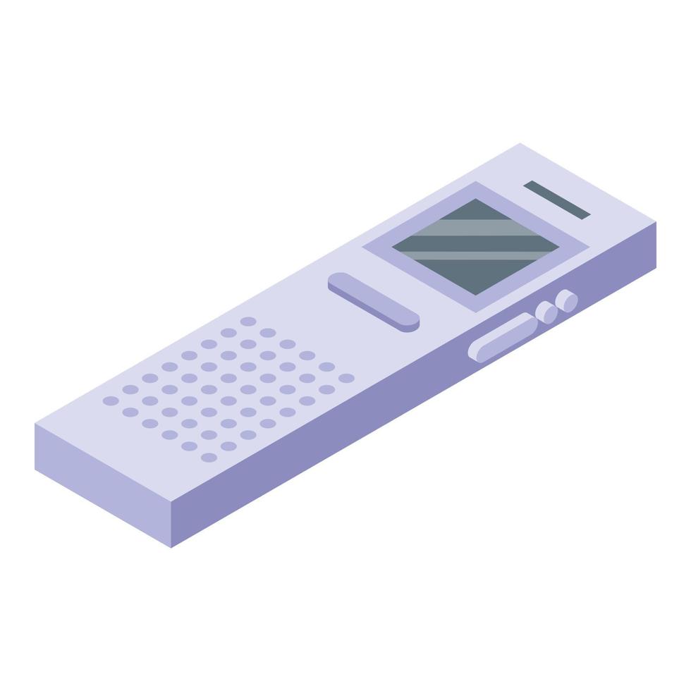 Reporter voice recorder icon, isometric style vector