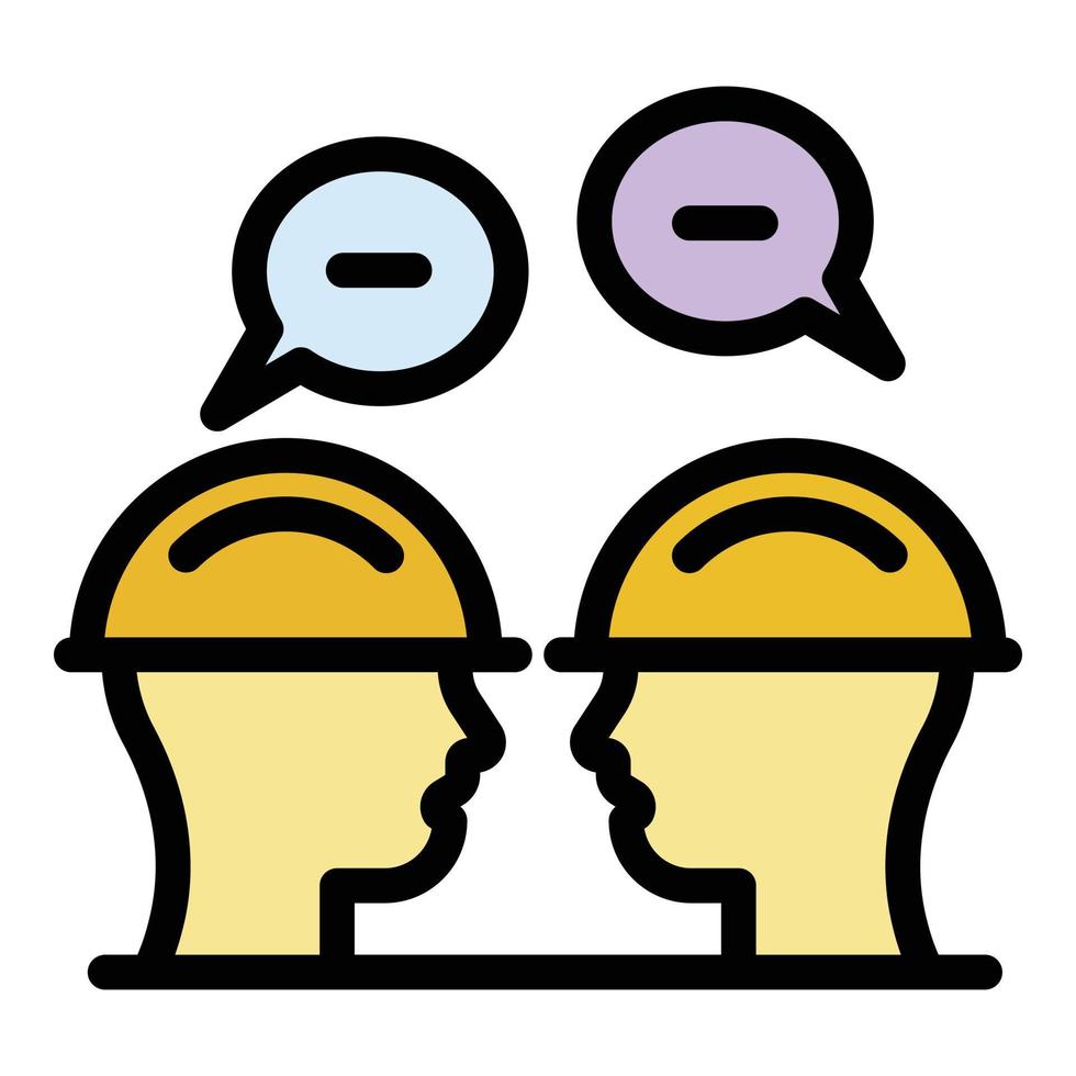 Communications engineer chat icon color outline vector