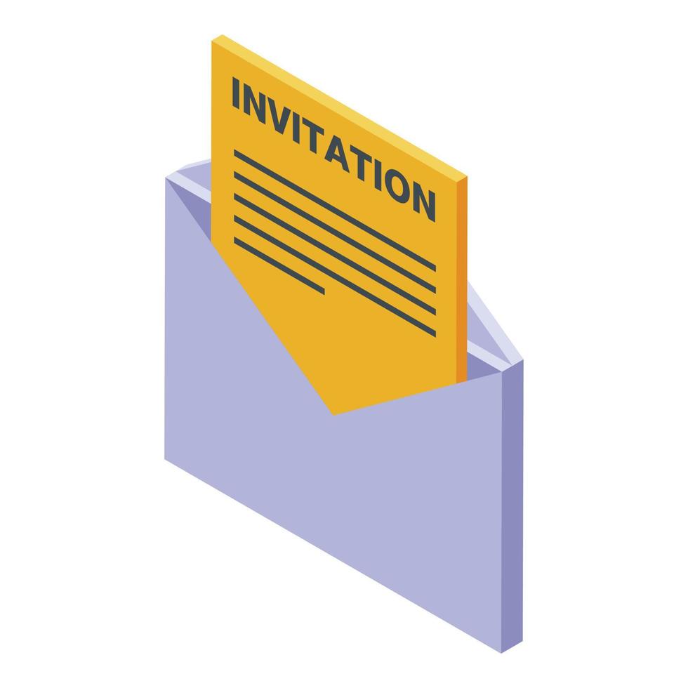 Headhunter invitation icon, isometric style vector