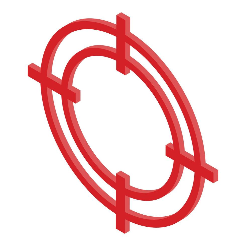 Testing software target icon, isometric style vector