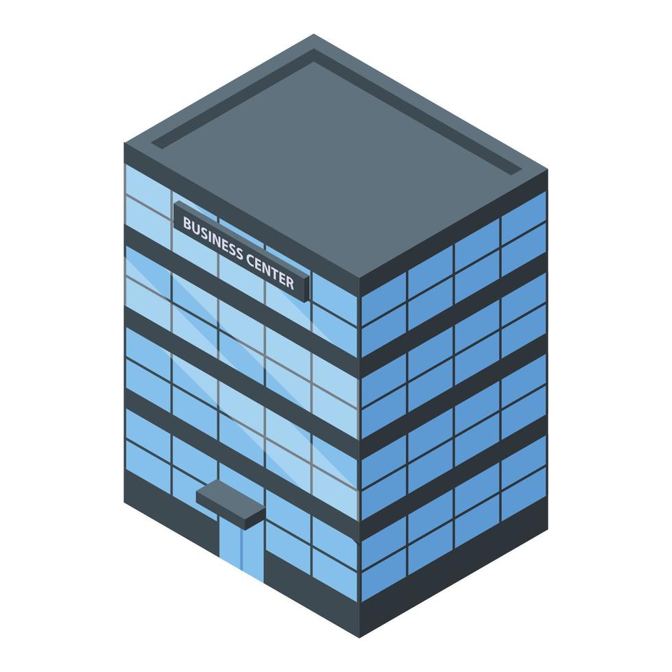 Business center building icon, isometric style vector