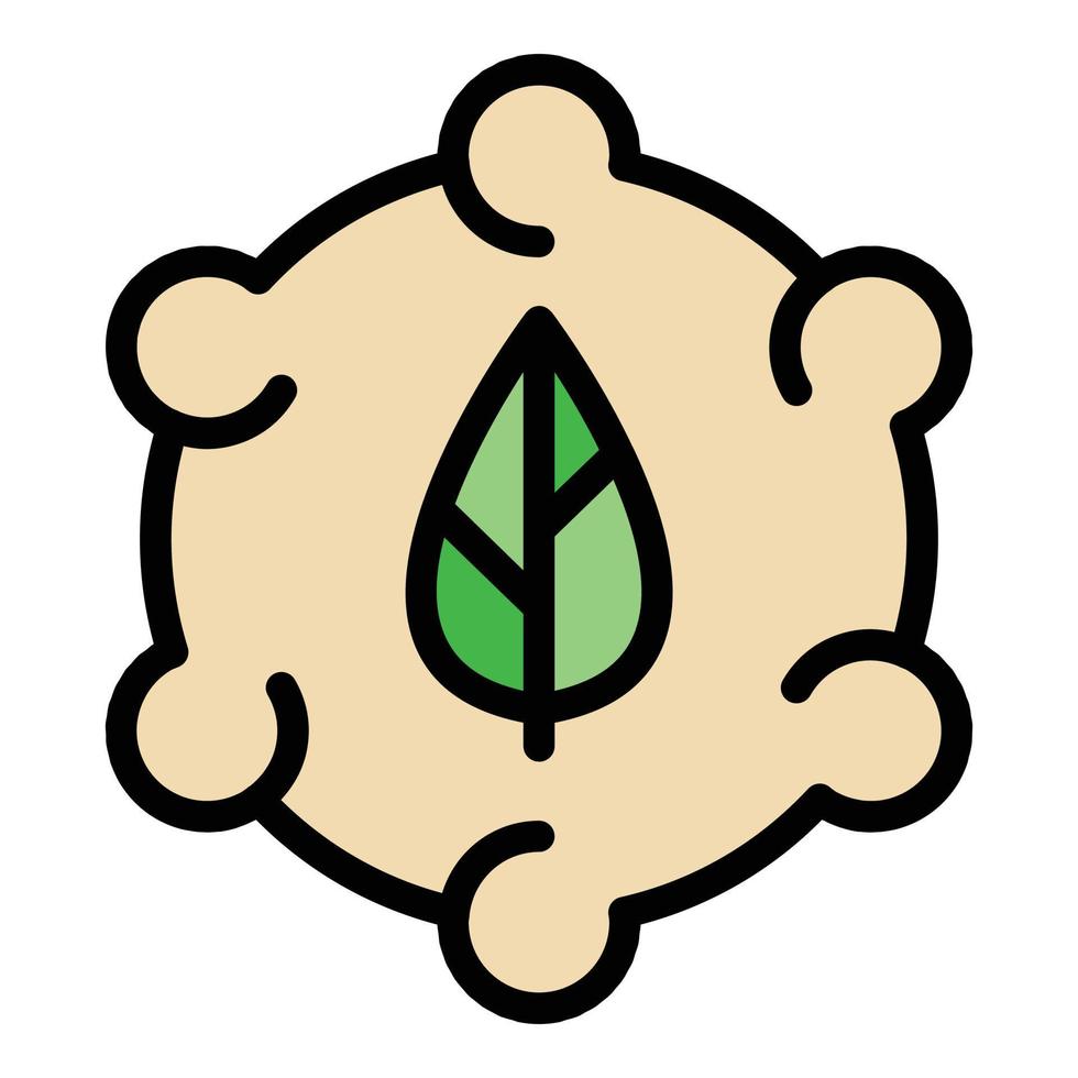 Leaf cycle icon color outline vector