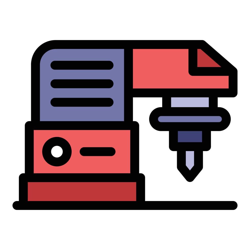 Construction milling machine icon color outline vector