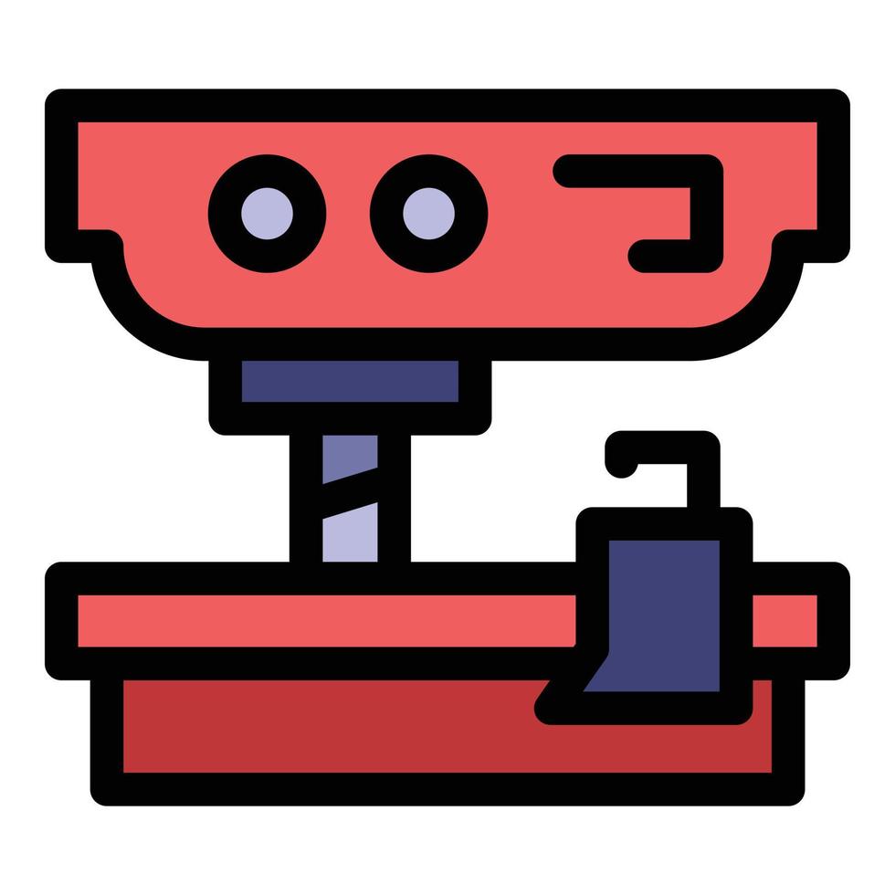 Automated milling machine icon color outline vector