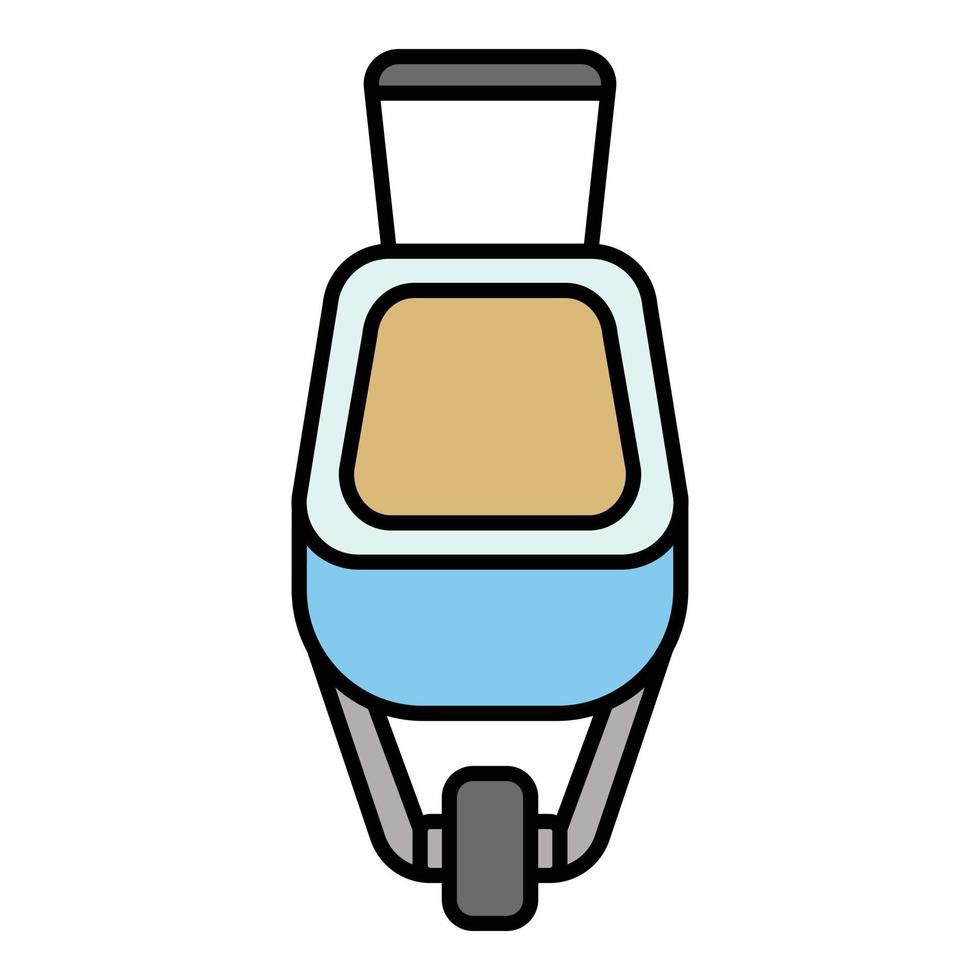 Front wheelbarrow icon color outline vector